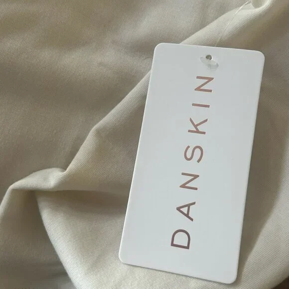 NWT Danskin Super Soft Stretch Beige Ivory Tunic Sweatshirt With Pockets - Picture 5 of 10